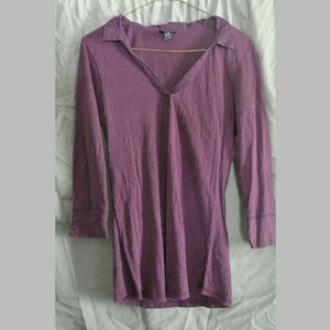3/4 sleeve purple shirt